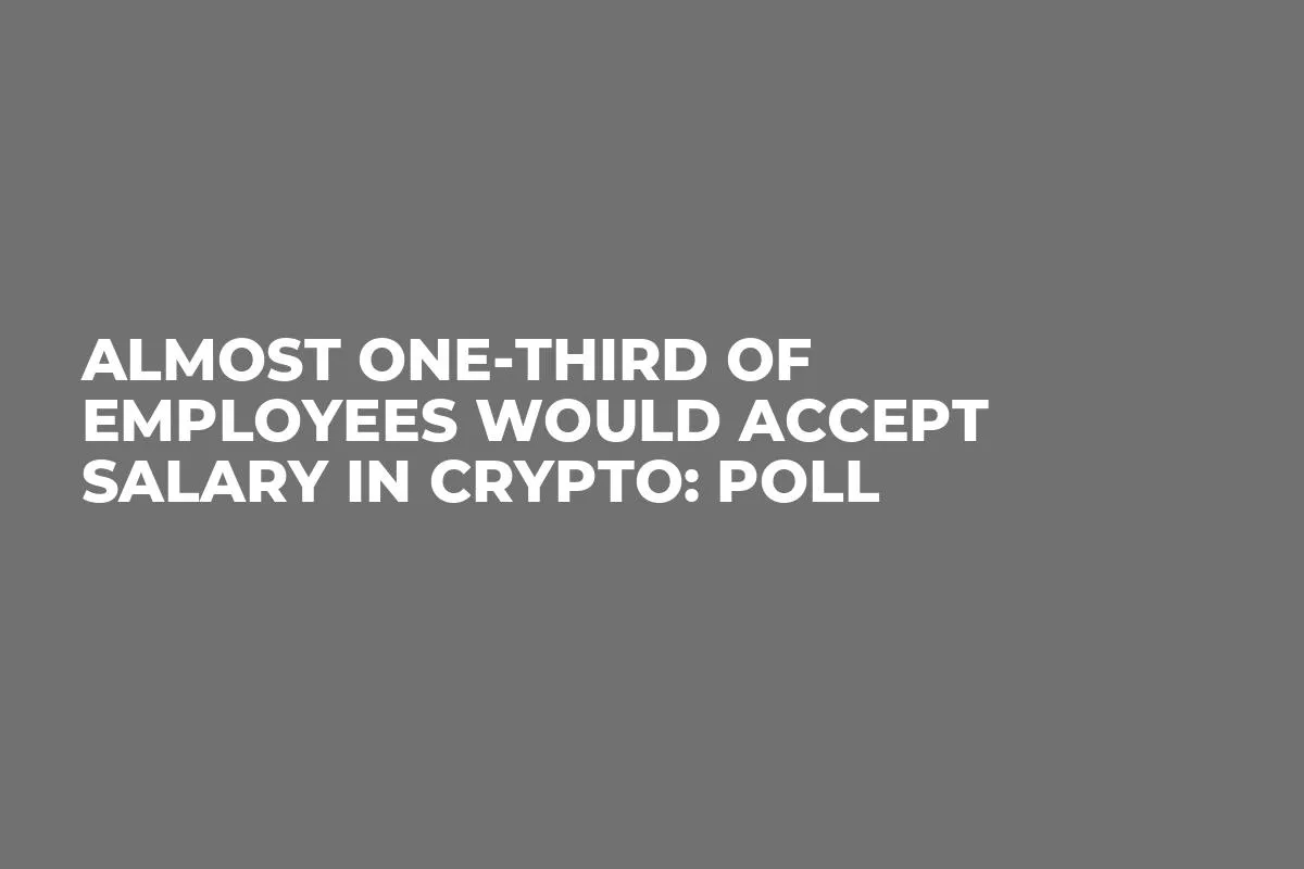Almost One-Third of Employees Would Accept Salary in Crypto: Poll