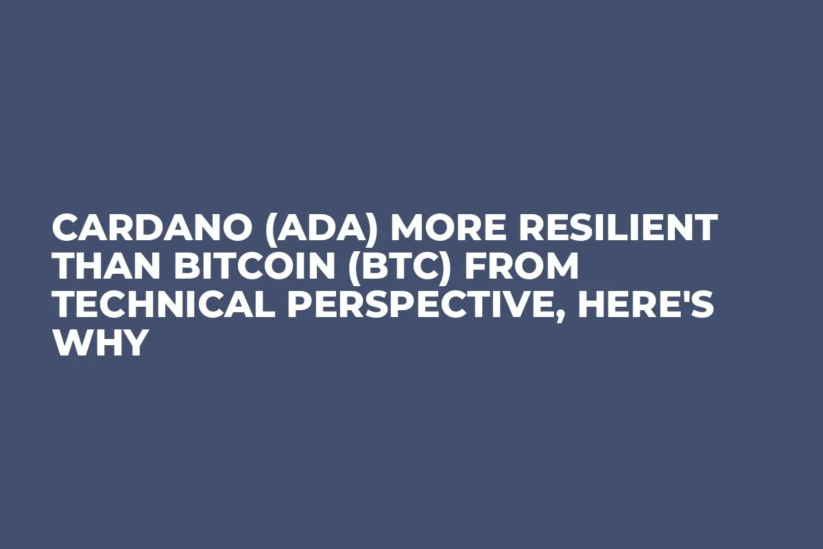 Cardano (ADA) More Resilient Than Bitcoin (BTC) From Technical Perspective, Here's Why