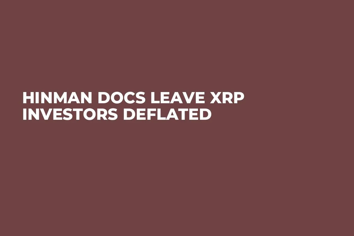 Hinman Docs Leave XRP Investors Deflated