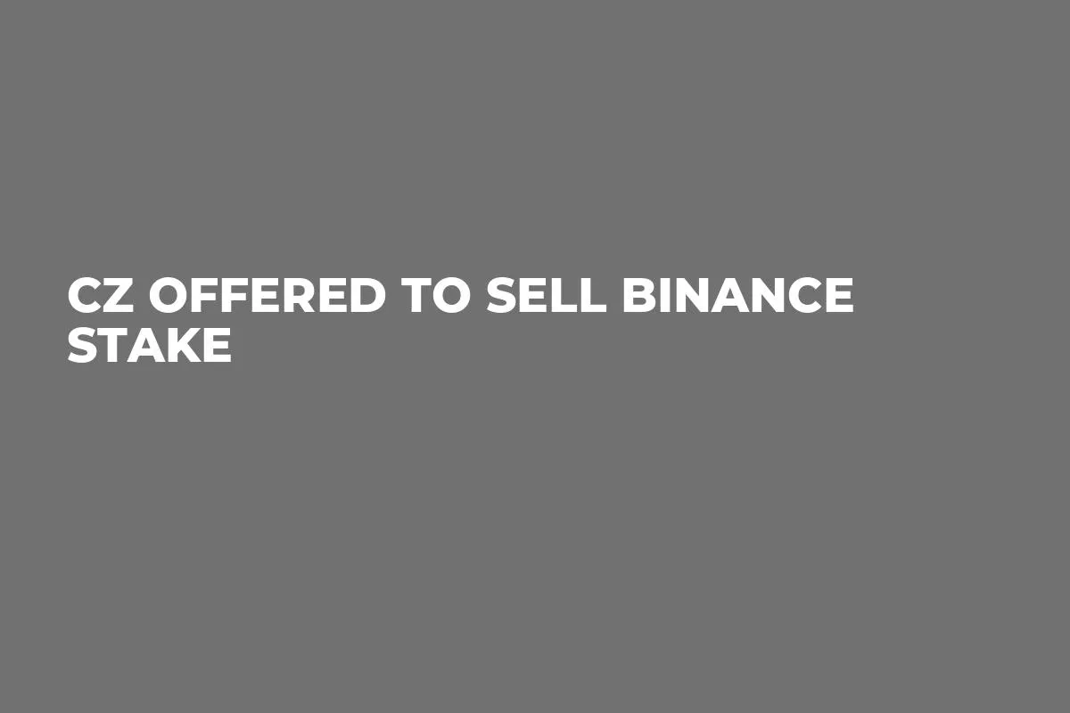 CZ Offered to Sell Binance Stake 