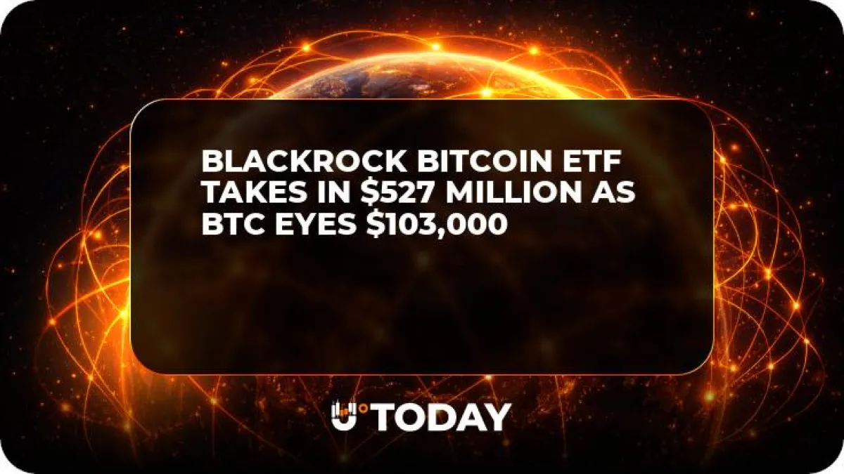 BlackRock Bitcoin ETF Takes in $527 Million as BTC Eyes $103,000