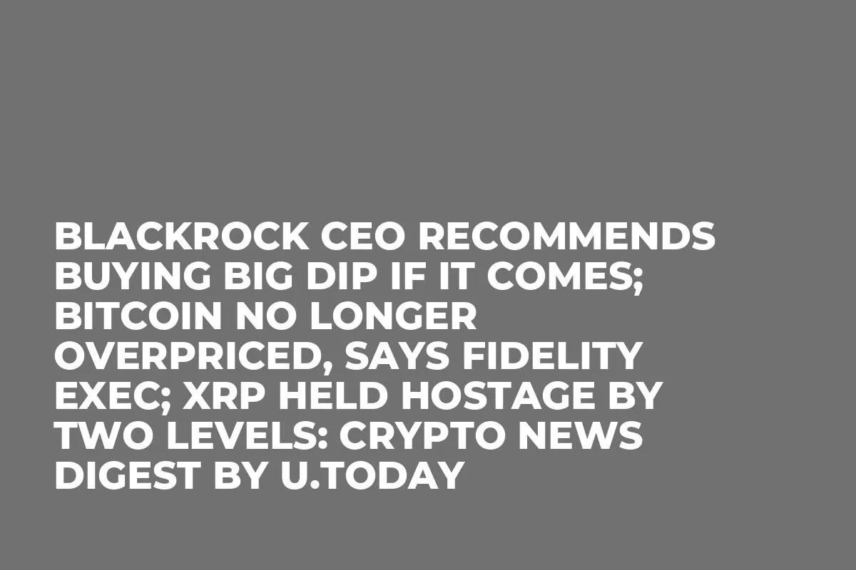 BlackRock CEO Recommends Buying Big Dip If It Comes; Bitcoin No Longer Overpriced, Says Fidelity Exec; XRP Held Hostage by Two Levels: Crypto News Digest by InkByte