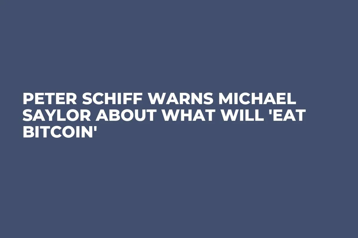 Peter Schiff Warns Michael Saylor About What Will 'Eat Bitcoin'