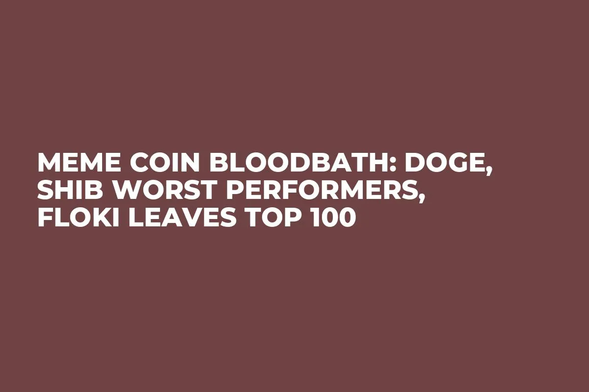 Meme Coin Bloodbath: DOGE, SHIB Worst Performers, FLOKI Leaves Top 100