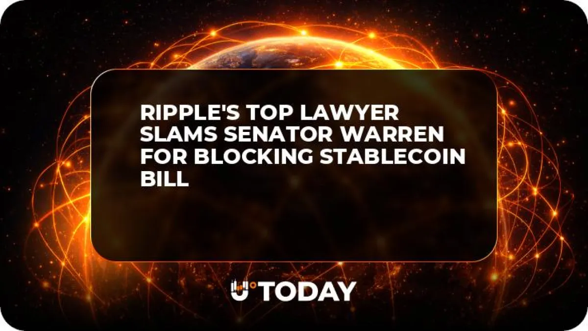 Ripple's Top Lawyer Slams Senator Warren for Blocking Stablecoin Bill