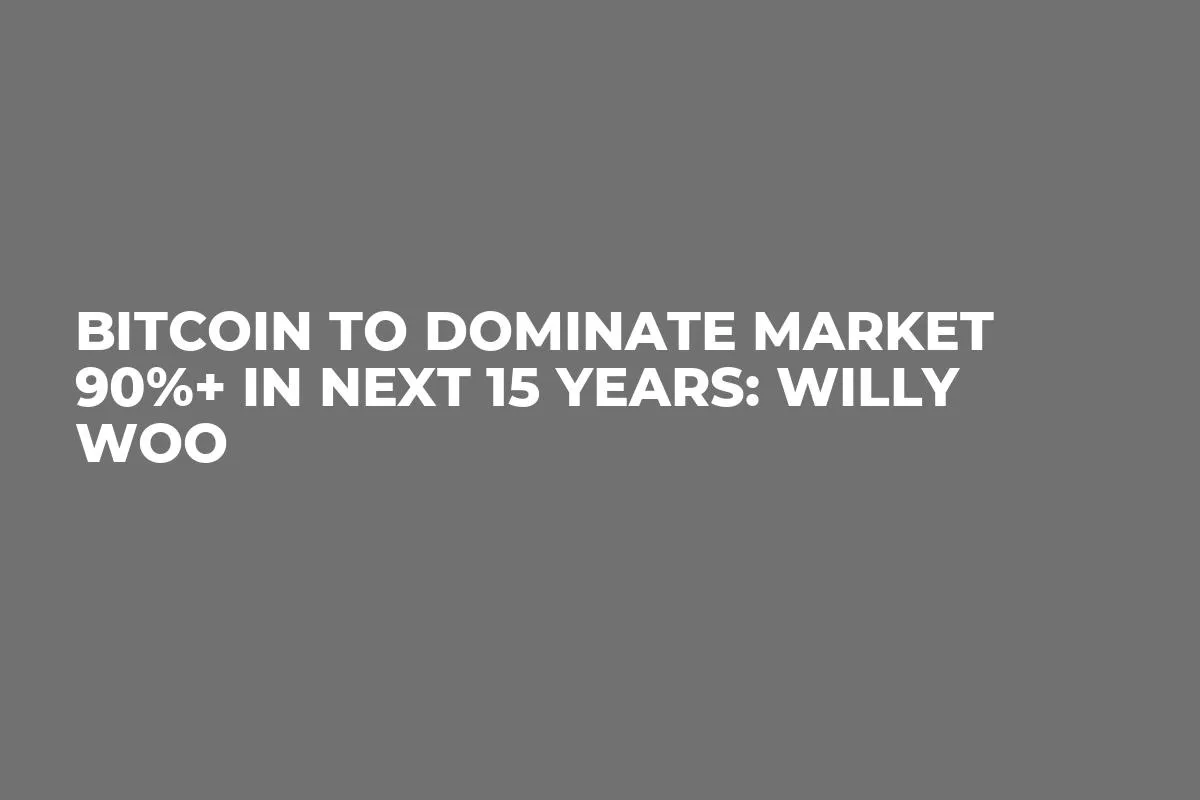 Bitcoin to Dominate Market 90%+ in Next 15 Years: Willy Woo