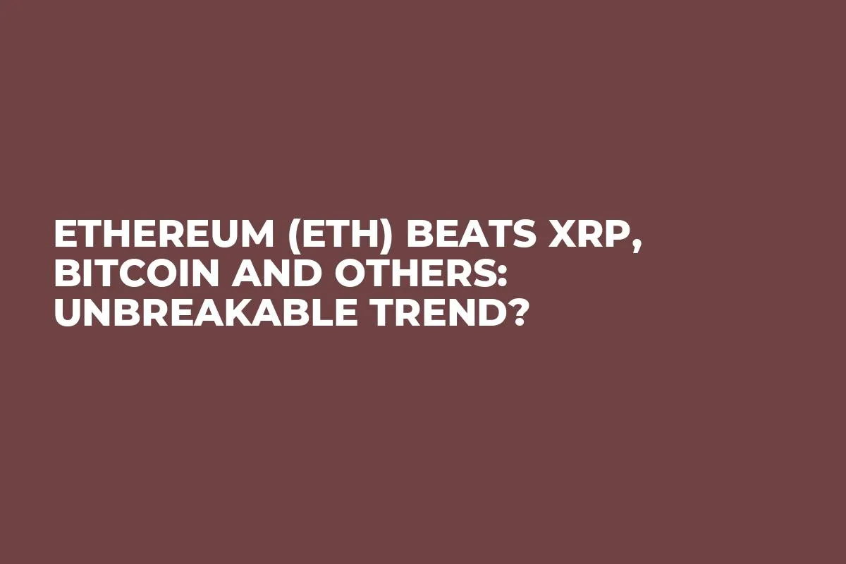 Ethereum (ETH) Beats XRP, Bitcoin and Others: Unbreakable Trend?