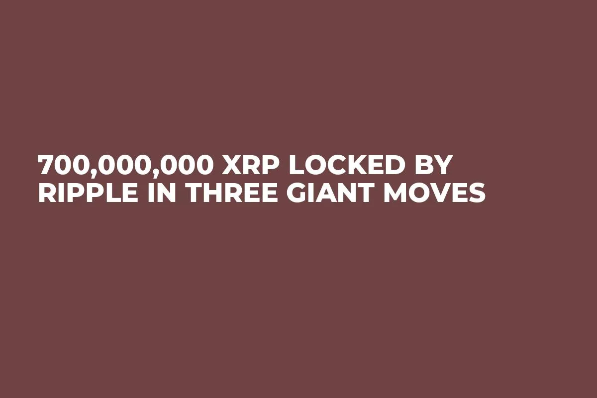 700,000,000 XRP Locked by Ripple in Three Giant Moves