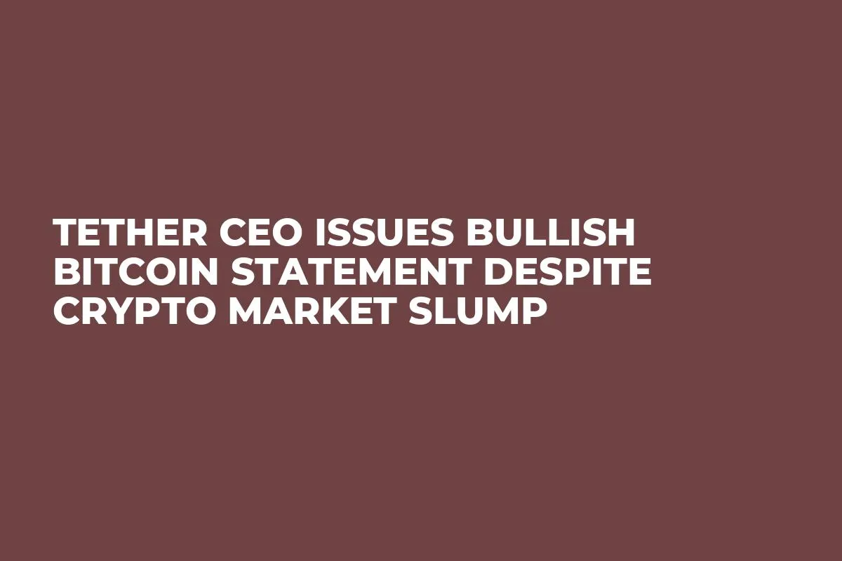 Tether CEO Issues Bullish Bitcoin Statement Despite Crypto Market Slump