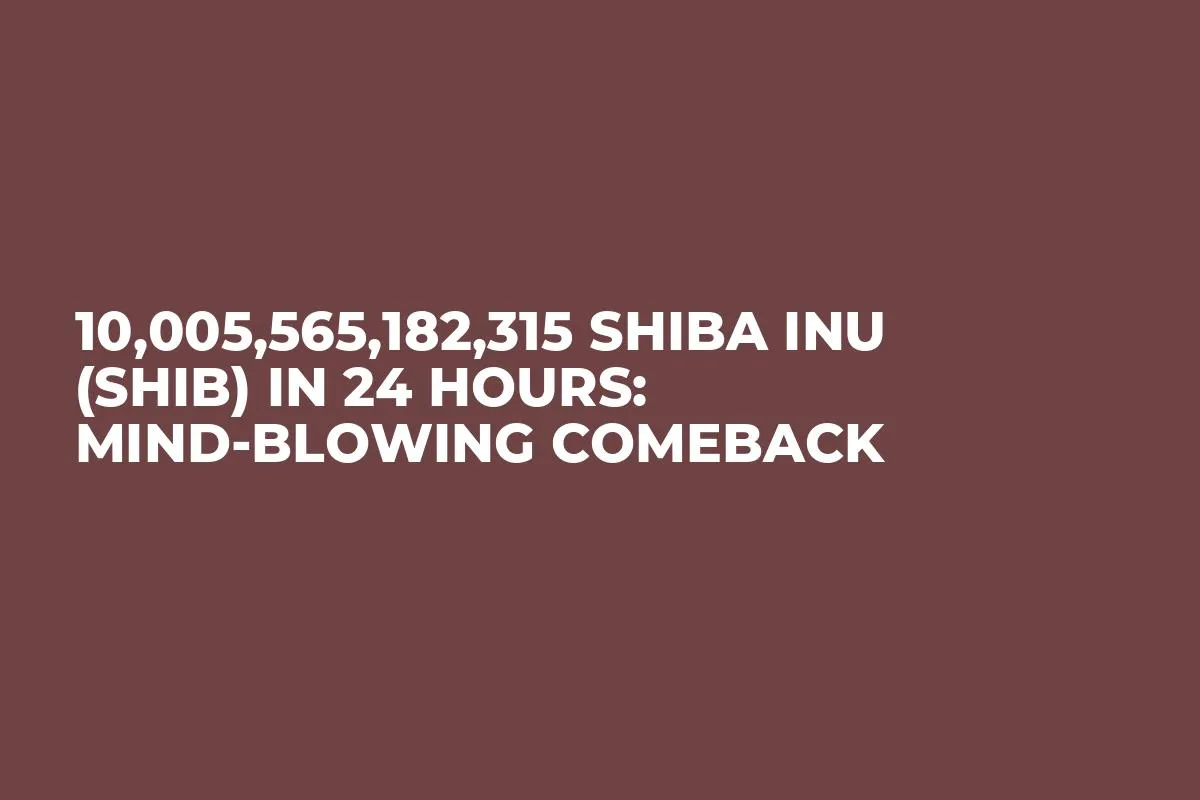 10,005,565,182,315 Shiba Inu (SHIB) in 24 Hours: Mind-Blowing Comeback