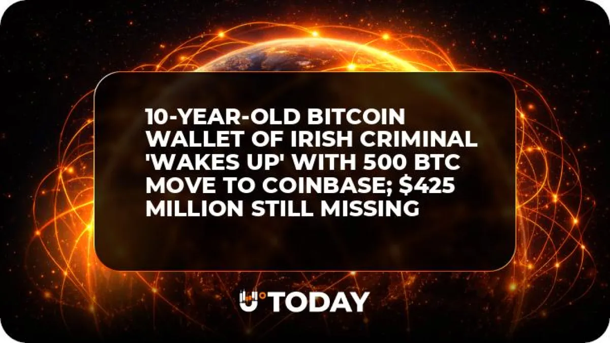 10-Year-Old Bitcoin Wallet of Irish Criminal 'Wakes up' With 500 BTC Move to Coinbase; $425 Million Still Missing