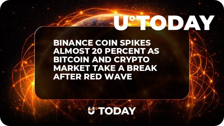 Binance Coin Spikes Almost 20 Percent as Bitcoin and Crypto Market Take a Break After Red Wave