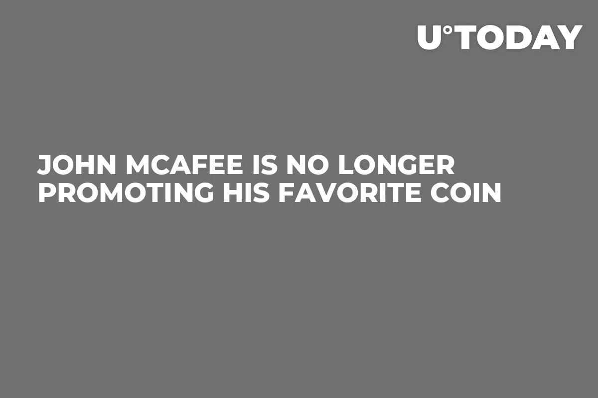 John McAfee Is No Longer Promoting His Favorite Coin 