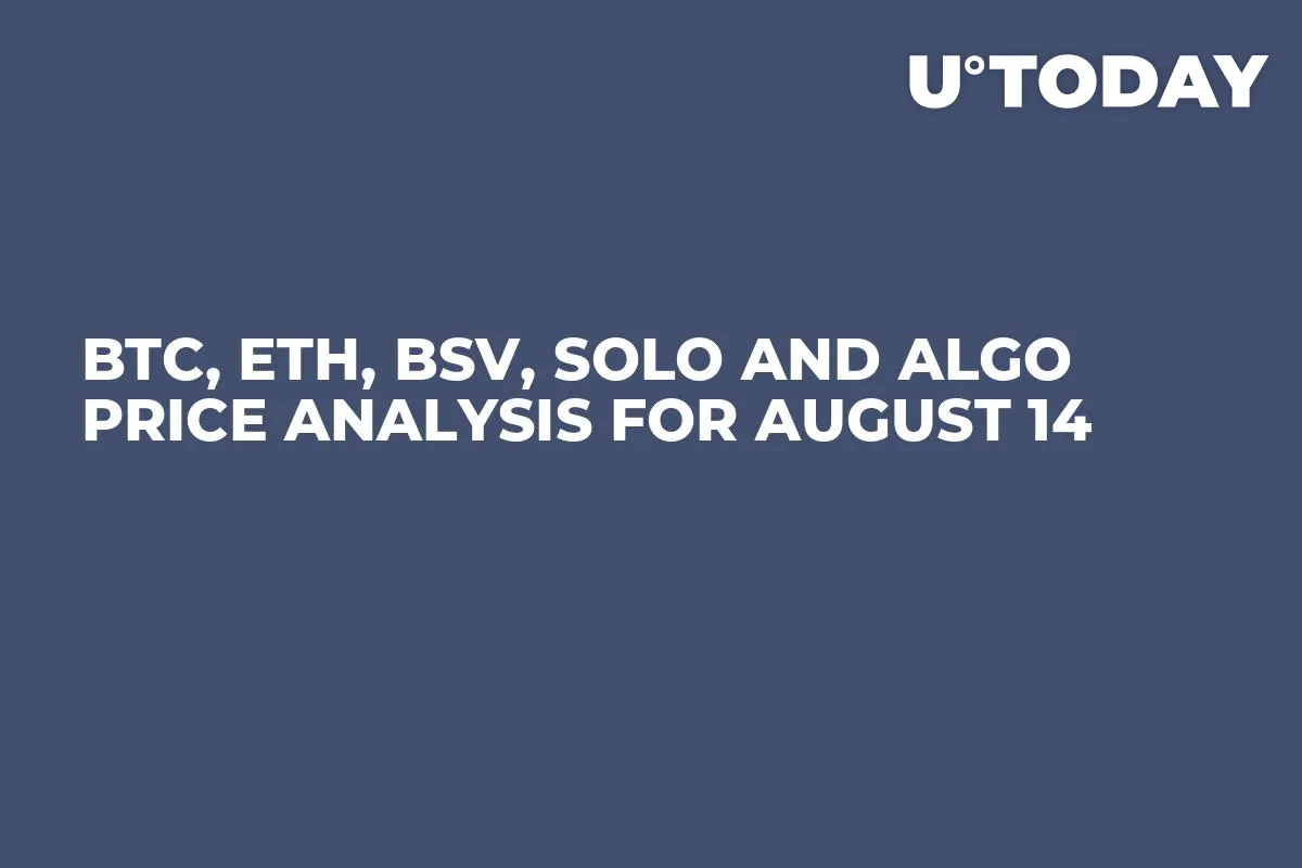 BTC, ETH, BSV, SOLO and ALGO Price Analysis for August 14