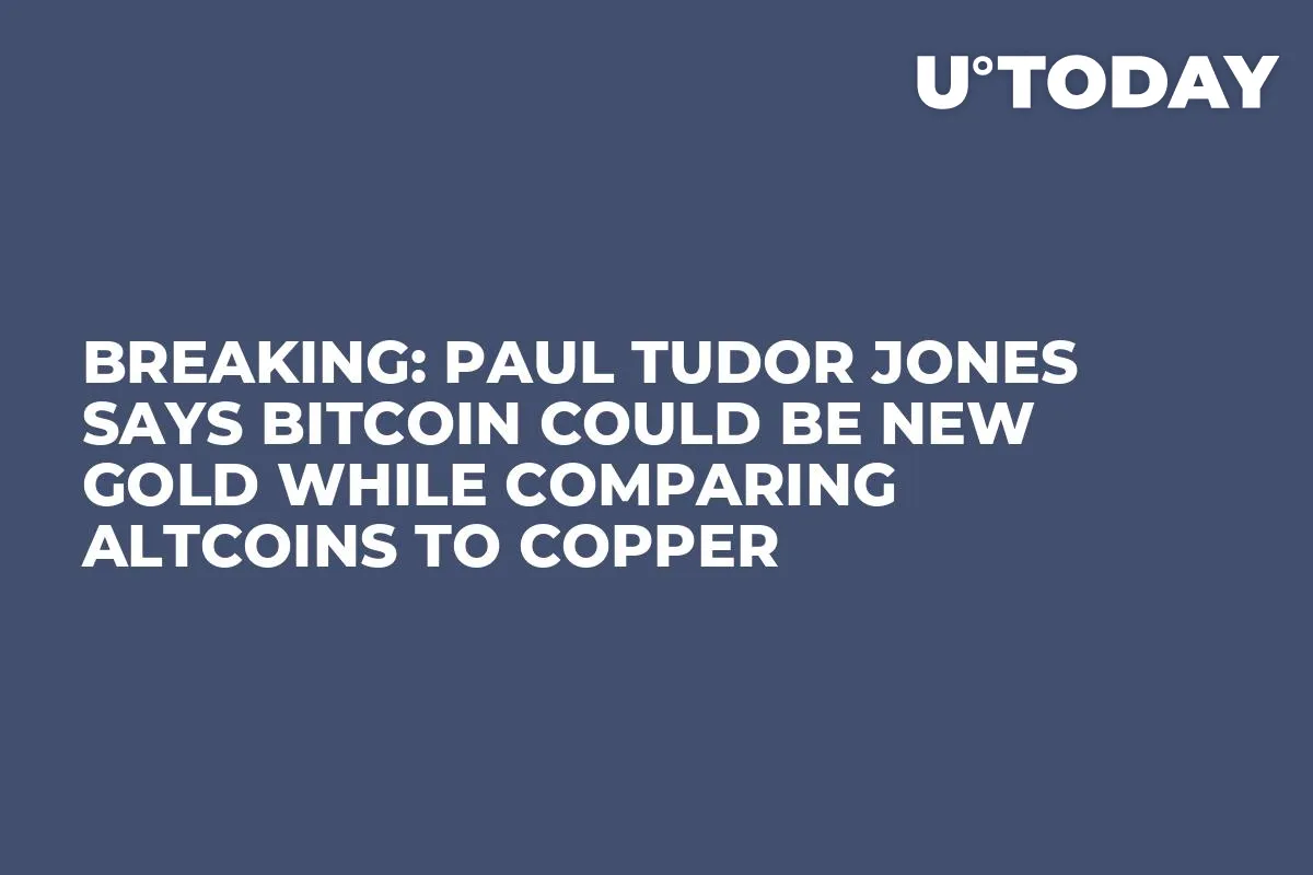 BREAKING: Paul Tudor Jones Says Bitcoin Could Be New Gold While Comparing Altcoins to Copper