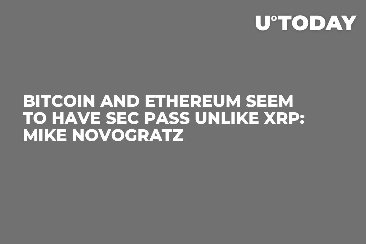 Bitcoin and Ethereum Seem to Have SEC Pass Unlike XRP: Mike Novogratz