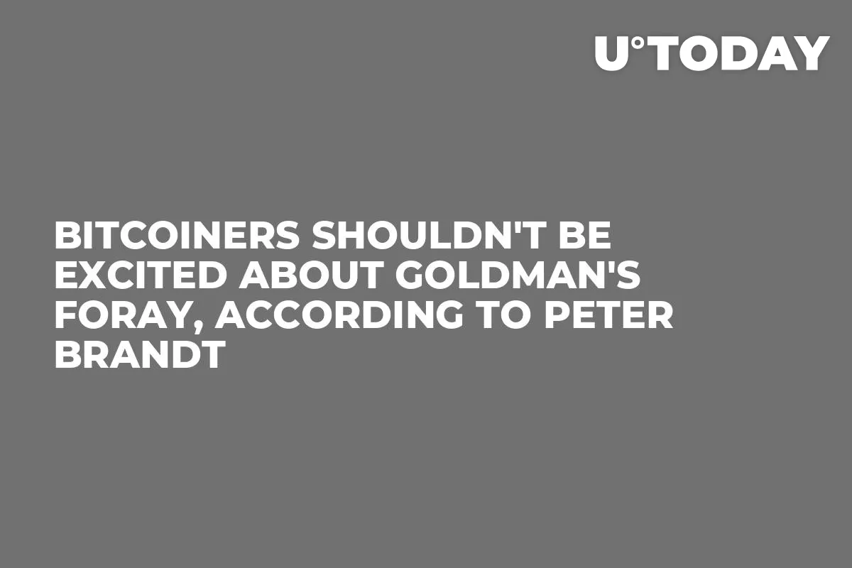 Bitcoiners Shouldn't Be Excited About Goldman's Foray, According to Peter Brandt
