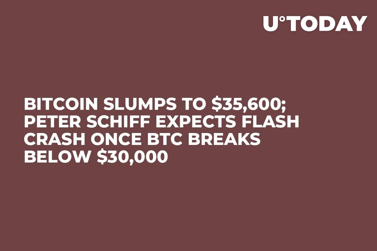 Bitcoin Slumps to $35,600; Peter Schiff Expects Flash Crash Once BTC Breaks Below $30,000