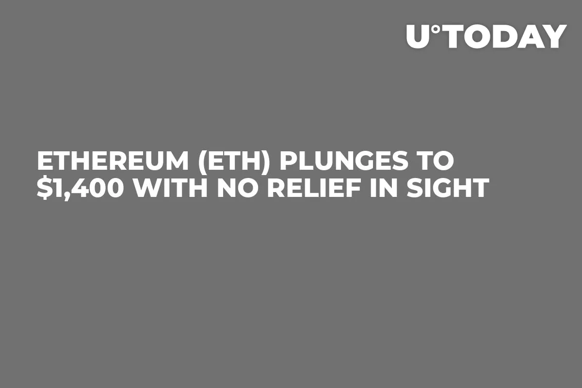 Ethereum (ETH) Plunges to $1,400 with No Relief in Sight 