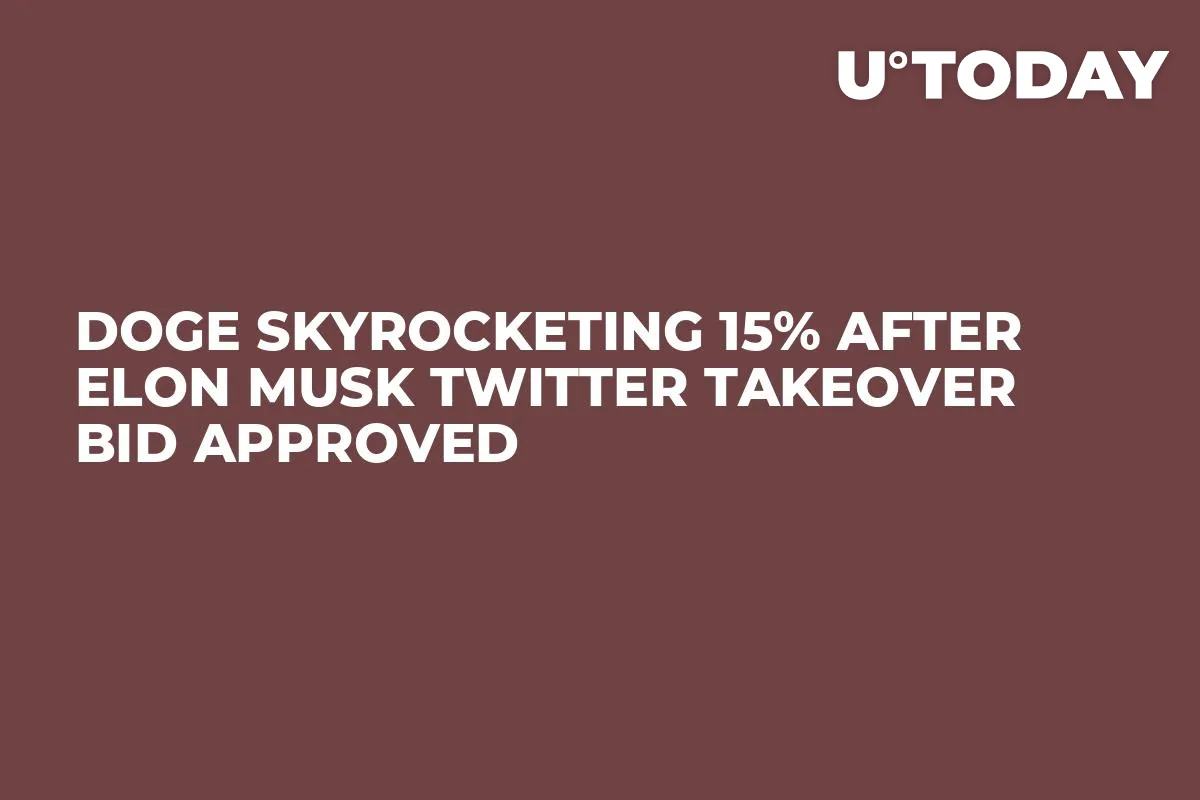 DOGE Skyrocketing 15% After Elon Musk Twitter Takeover Bid Approved