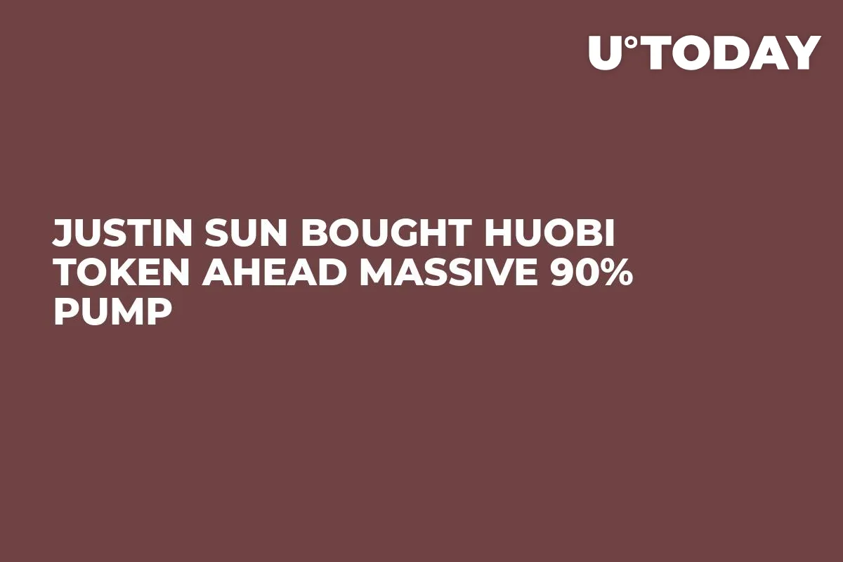 Justin Sun Bought Huobi Token Ahead Massive 90% Pump