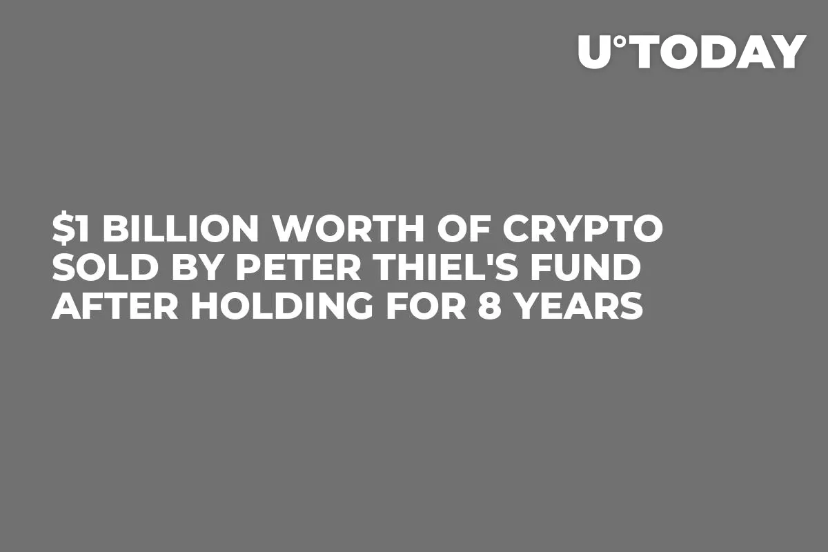 $1 Billion Worth of Crypto Sold by Peter Thiel's Fund After Holding for 8 Years