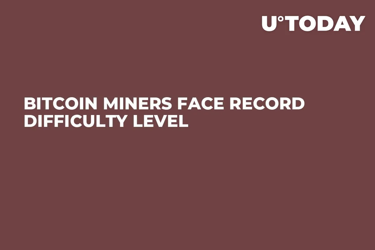 Bitcoin Miners Face Record Difficulty Level