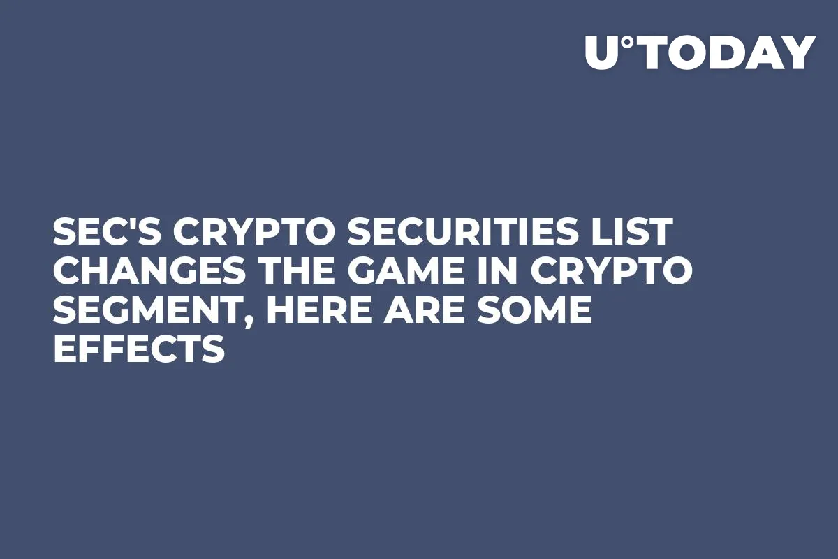 SEC's Crypto Securities List Changes the Game in Crypto Segment, Here Are Some Effects