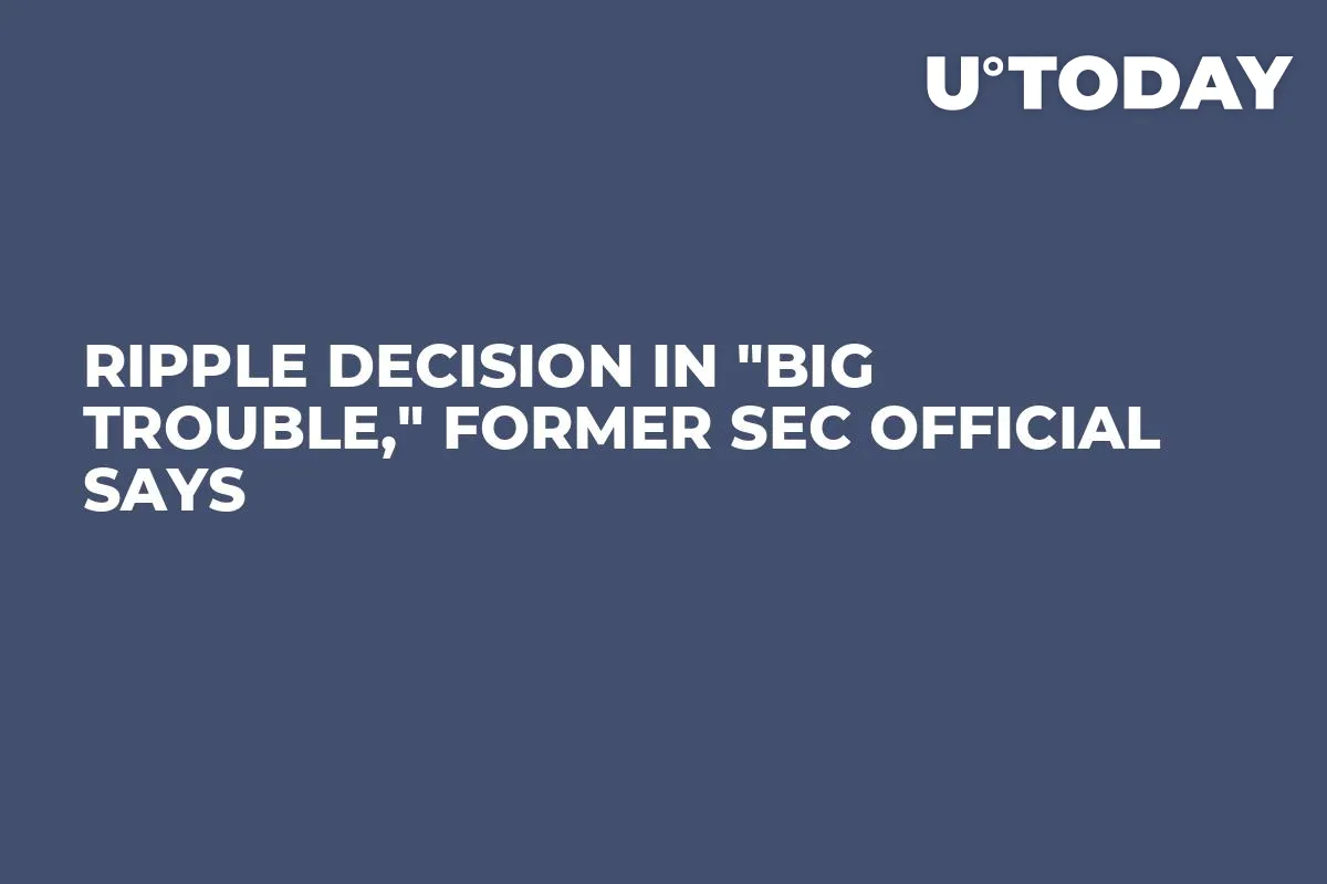 Ripple Decision in "Big Trouble," Former SEC Official Says