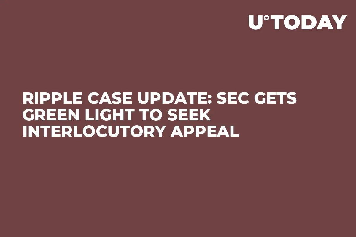 Ripple Case Update: SEC Gets Green Light to Seek Interlocutory Appeal