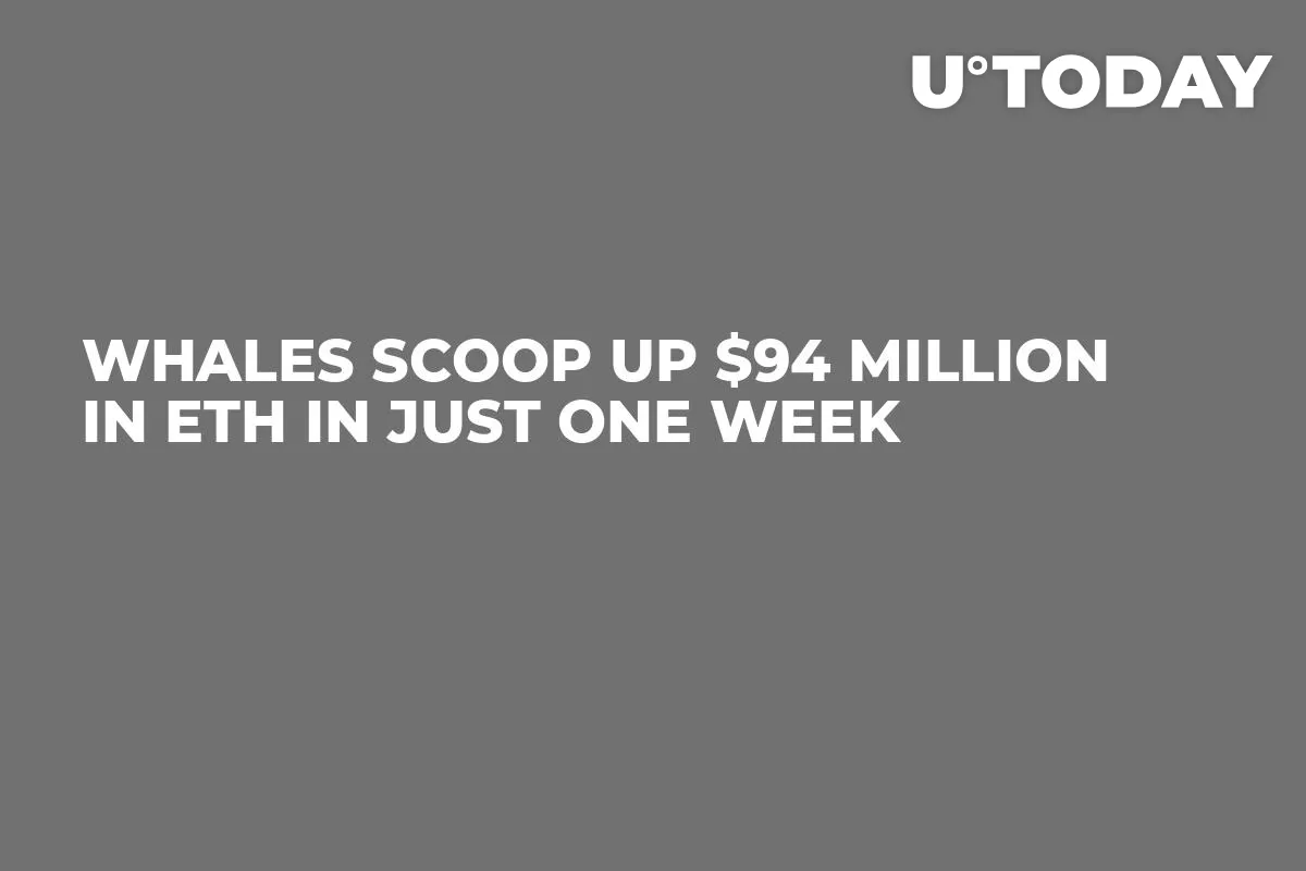 Whales Scoop up $94 Million in ETH in Just One Week