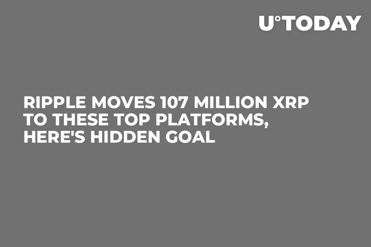 Ripple Moves 107 Million XRP to These Top Platforms, Here's Hidden Goal