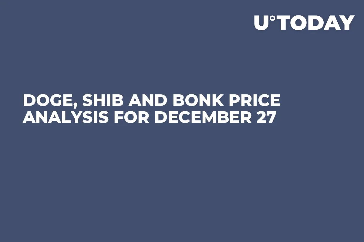 DOGE, SHIB and BONK Price Analysis for December 27
