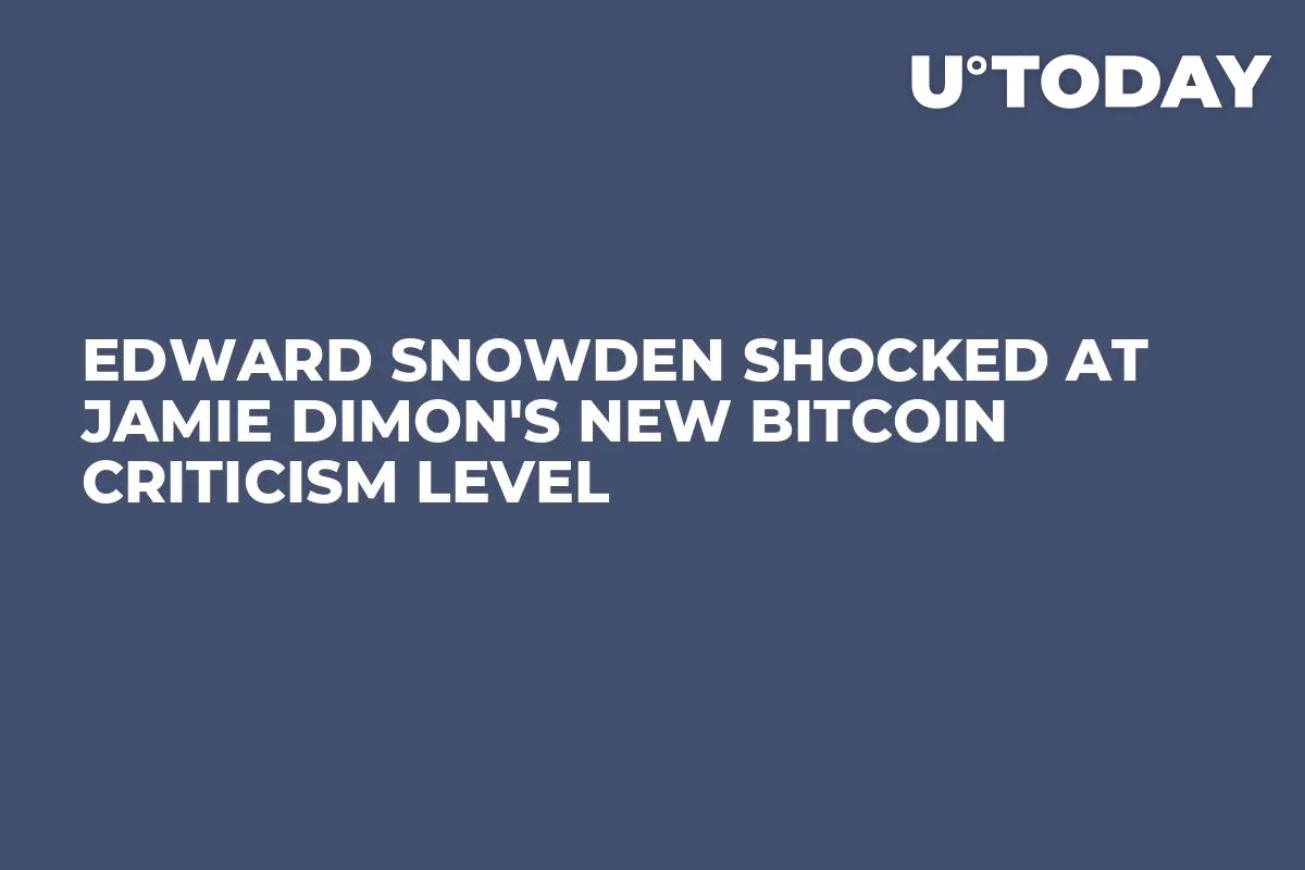 Edward Snowden Shocked at Jamie Dimon's New Bitcoin Criticism Level