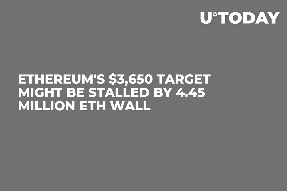 Ethereum's $3,650 Target Might Be Stalled by 4.45 Million ETH Wall