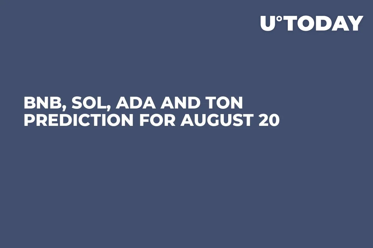 BNB, SOL, ADA and TON Prediction for August 20