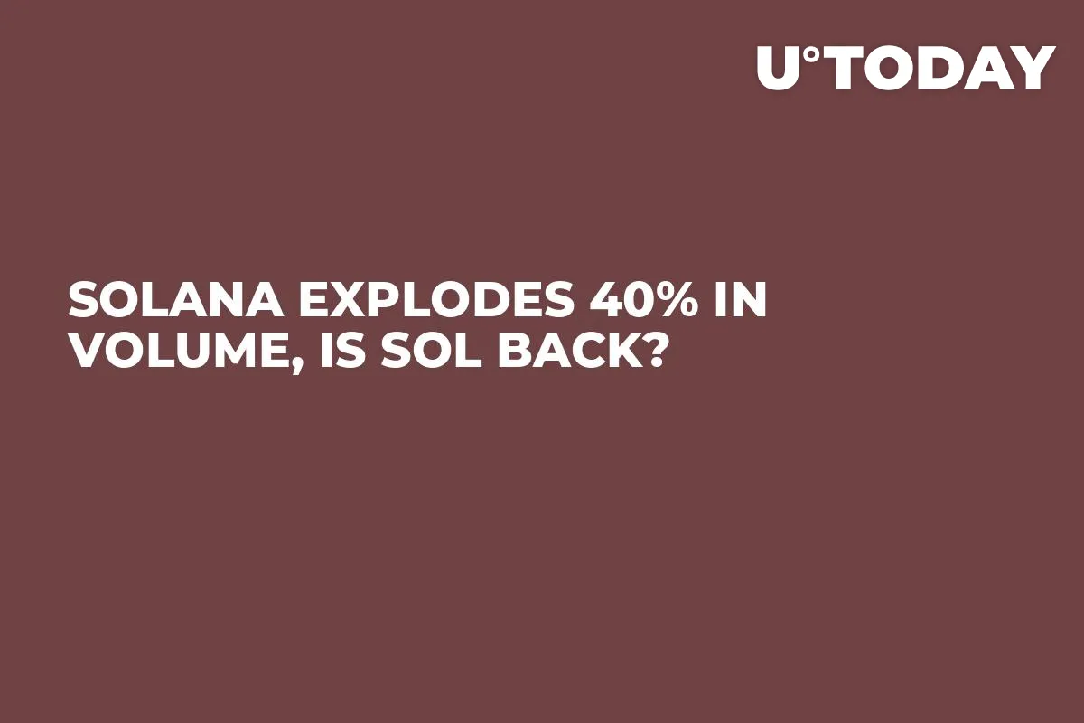 Solana Explodes 40% in Volume, Is SOL Back?