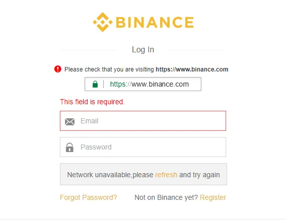 Binance account