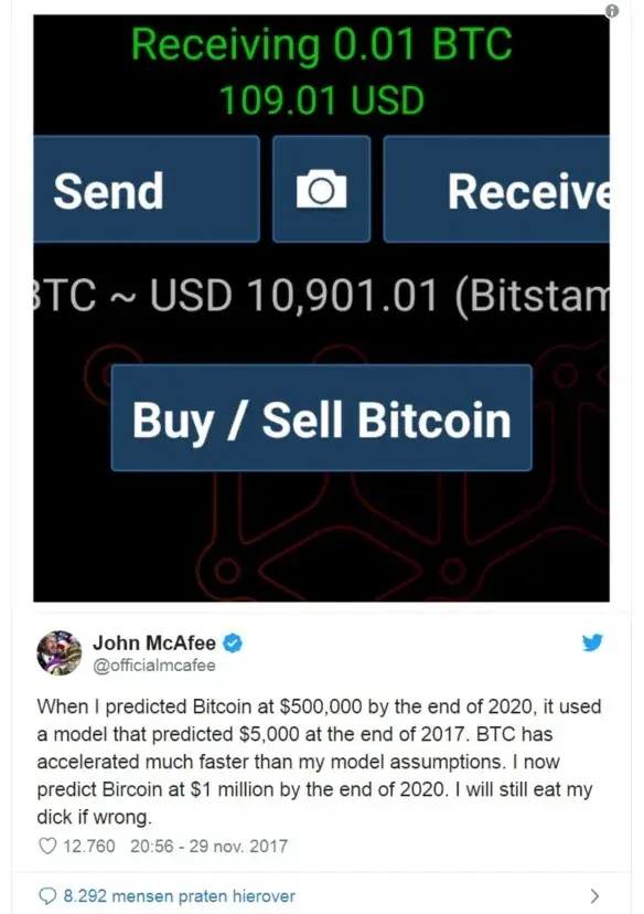 New! Bitcoin Price Prediction: John McAfee’s Sensational Forecast Is $170,000 By the End of 2019