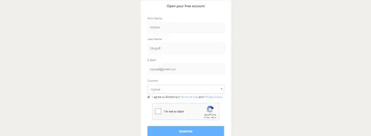 account with Bitstamp