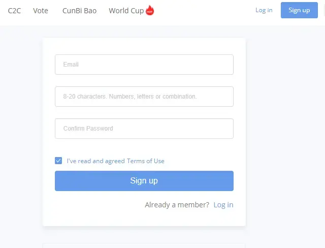sign up